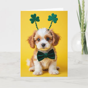 Kartenporträt eines Shamrock-Welpen Karte