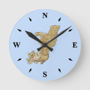 Kartenschalter Kongo-Brazzaville Runde Wanduhr