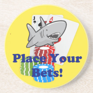 KartenShark Platzieren Sie Ihre Wetten Funny Gambl Getränkeuntersetzer