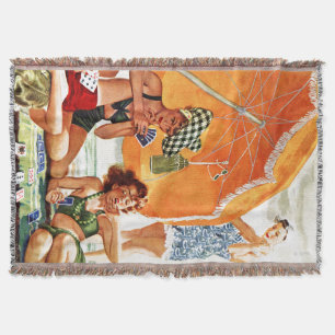 Kartenspiel am Strand durch Alex Ross Decke