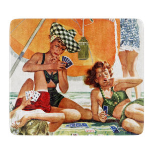 Kartenspiel am Strand durch Alex Ross Schneidebrett