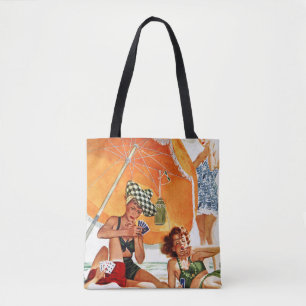 Kartenspiel am Strand durch Alex Ross Tasche