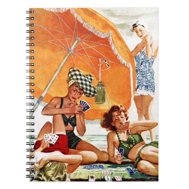 Kartenspiel am Strand von Alex Ross Notizblock (Vorderseite)