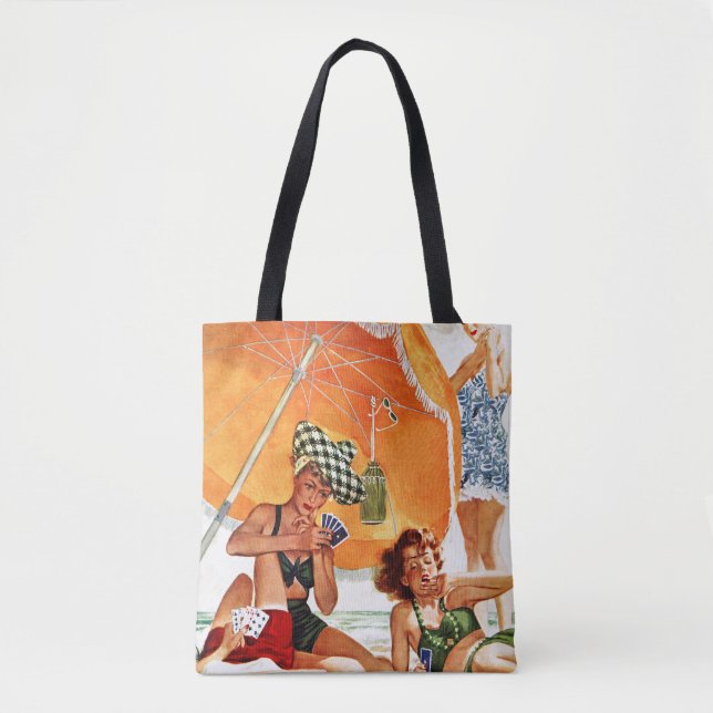 Kartenspiel am Strand von Alex Ross Tasche (Vorderseite)