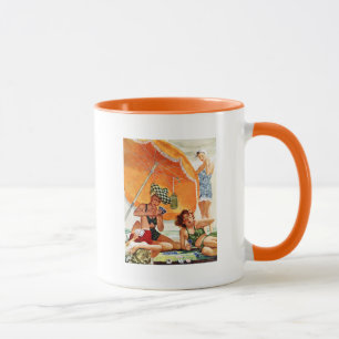 Kartenspiel am Strand von Alex Ross Tasse