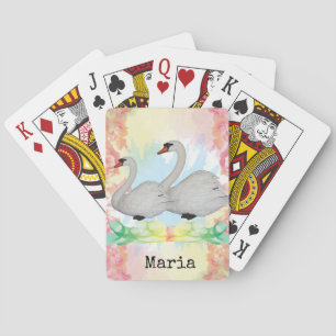 Kartenspiel an der Decke Pastellschwäne Spielkarten