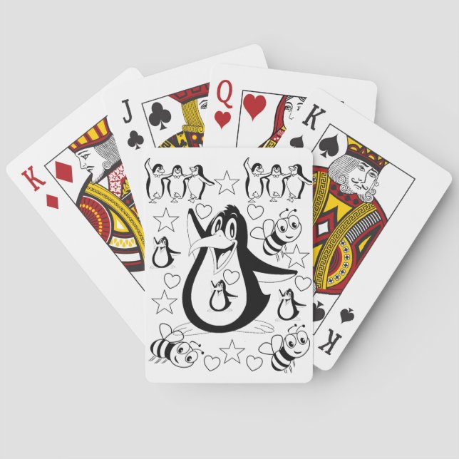 Kartenspiel-Deck-Farbpinguin Spielkarten (Rückseite)