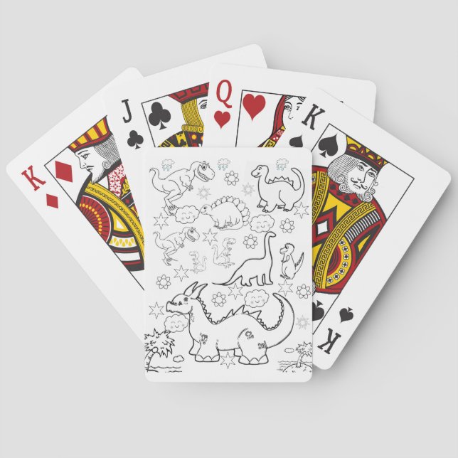 Kartenspiel-Deck-Färbung von Dinosauriern Spielkarten (Rückseite)