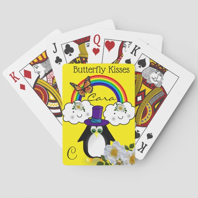 Kartenspiel Deck Penguin Rainbow Butterfly Spielkarten (Rückseite)