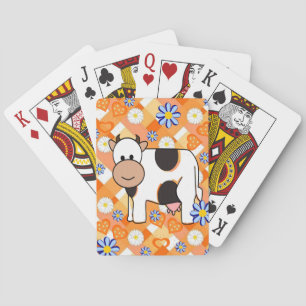 Kartenspiel Decke Kuh Blue Floral Zickzack Spielkarten