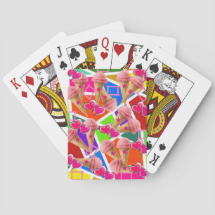 Kartenspiel Erdbeere Eis Abstrakt Spielkarten