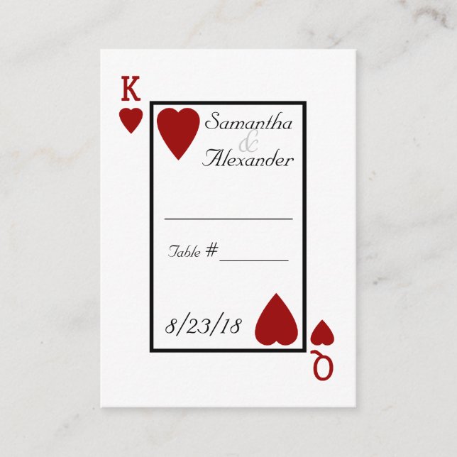 Kartenspiel King/Queen Table-Platzkarten Platzkarte (Vorderseite)