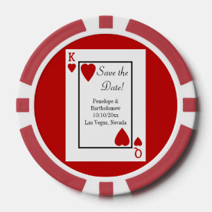 Kartenspiel König/Königin Save the Date Gefallen Pokerchips