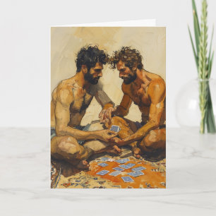 Kartenspiel mit gekreuzten Beinen Karte