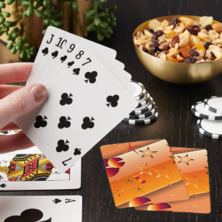 Kartenspiel mit orangefarbenem abstraktem Design Spielkarten