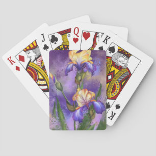 Kartenspiel mit Schwertlilien-Blumen Spielkarten