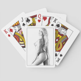 Kartenspiel, Nackte Frau 3/4 Spielkarten
