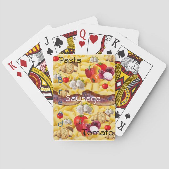 Kartenspiel Pasta Olivenöl Brot Spielkarten (Rückseite)