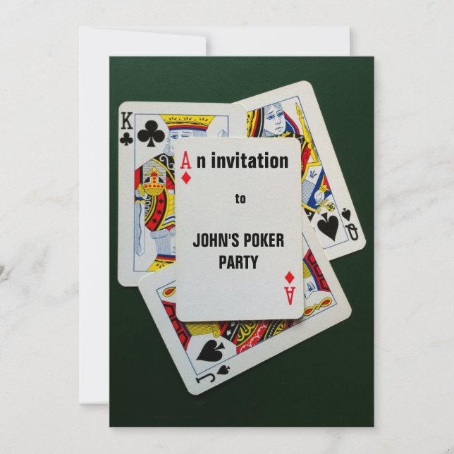 Kartenspiel Poker Party Einladung (Vorderseite)