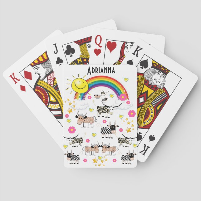 Kartenspiel-Rainbow-Kühe, Blues-Sun Spielkarten (Rückseite)