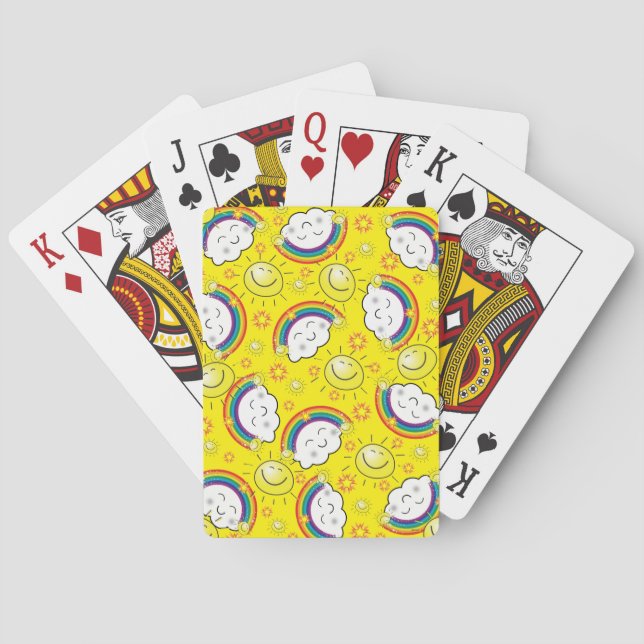 Kartenspiel Rainbow Sun Wolken Gelb Spielkarten (Rückseite)
