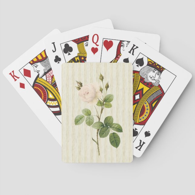 Kartenspiel Rose Beige Blüte Spielkarten (Rückseite)