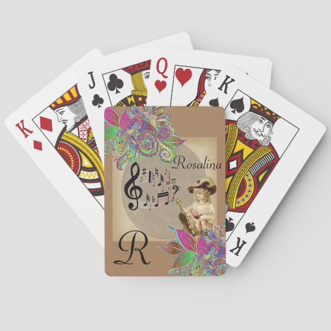 Kartenspiel Viktorianische Musikflora Spielkarten (Rückseite)