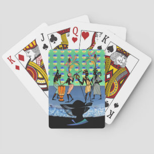 Kartenspielen afrikanischer Frauen Spielkarten