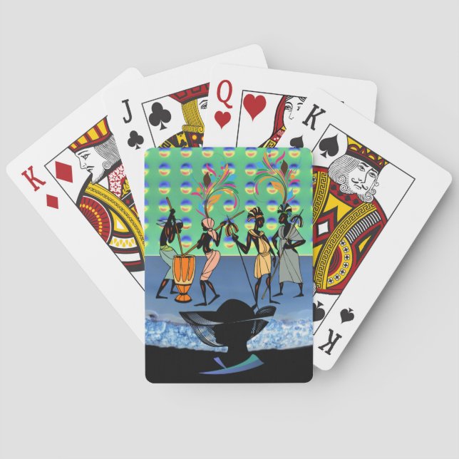 Kartenspielen afrikanischer Frauen Spielkarten (Rückseite)