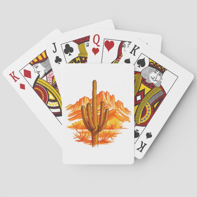 Kartenspielen Aquarellkaktus Spielkarten (Rückseite)