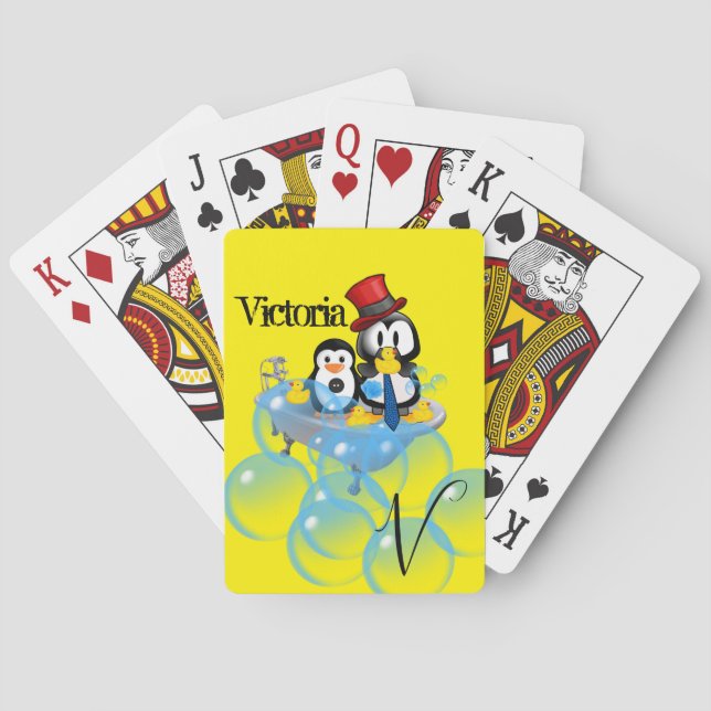 Kartenspielen Deck Pinguin Baden Bubbles Gelb Spielkarten (Rückseite)