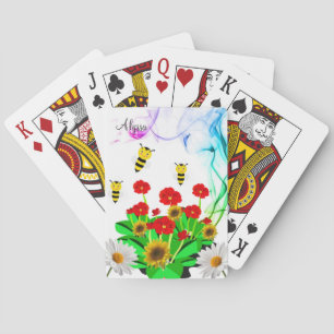 Kartenspielen der Hummelblume Blütenblume Spielkarten