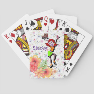 Kartenspielen im Floral-Skaten Spielkarten