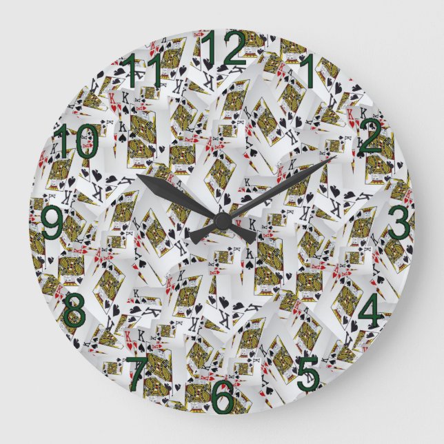 Kartenspielen, Kartenziehen, Wandsperre Große Wanduhr (Vorderseite)