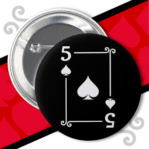 Kartenspielen Kostüm 5 Spaßkarte 5 Karte Button
