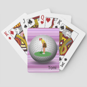 Kartenspielen Lila Strip Golf Balls Golfer Spielkarten