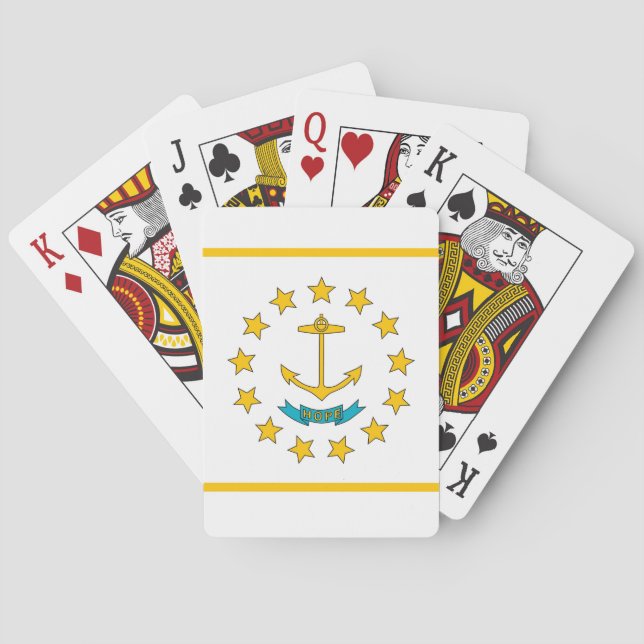Kartenspielen mit der Flagge von Rhode Island Spielkarten (Rückseite)