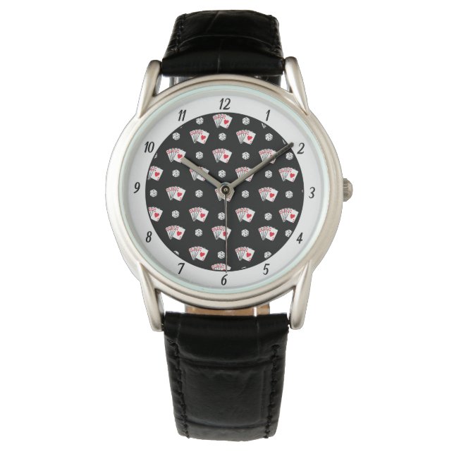 Kartenspielen & Poker Player Card Liebe Geschenk Armbanduhr (Vorderseite)