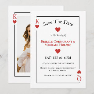 Kartenspielen Save the Date Las Vegas Wedding Einladung