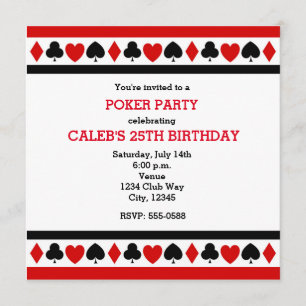 Kartenspielen Suites Casino Poker Party Einladunge Einladung