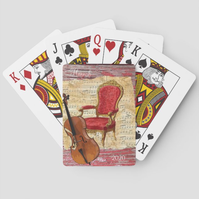 Kartenspielen Viktorianisch Cello Spielkarten (Rückseite)