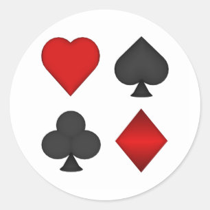 Kartenspielen von Anzügen: Runder Aufkleber