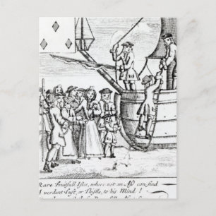 Kartenspielen von Einwanderern, die ankommen Postkarte