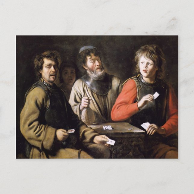 Kartenspieler von Jan Steen Postkarte (Vorderseite)