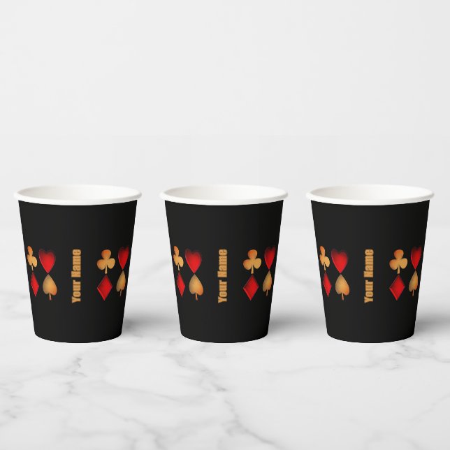 Kartenspielsymbole,personalisiert Pappbecher (Multi)