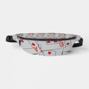 Kartenstapel-Muster mit verstreuten Spielkarten, Bauchtasche