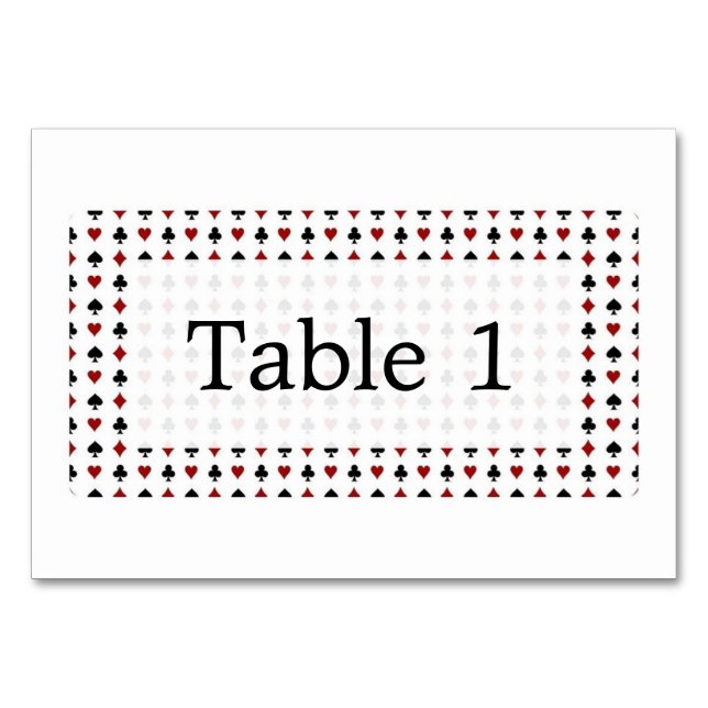 Kartensymbole Minimalistisch rot und schwarz spiel Tischnummer (Vorderseite)