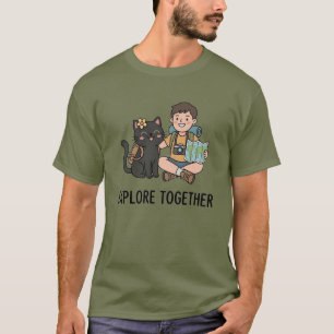 Kartenzeichentrickfilm Schwarzer Katzenjunge Abent T-Shirt