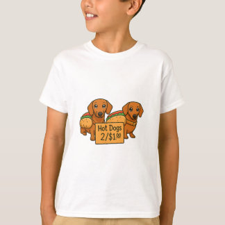 Kartezielle Dachshunde als Hot Dogs T-Shirt