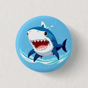 Kartezischer Hai, der unter Wasser schwimmt Button